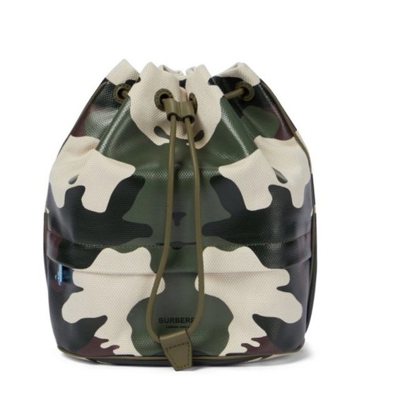 Burberry Women's "Phoebe" Cotton & Leather Camouflage Pouch Bag
